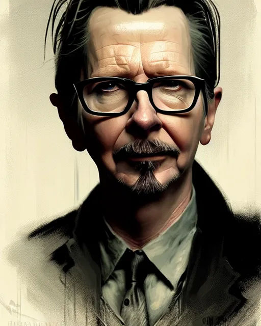 Prompt: gary oldman as a mysterious character, pulp character portrait, ultra realistic, concept art, intricate details, highly detailed by greg rutkowski, gaston bussiere, craig mullins, simon bisley