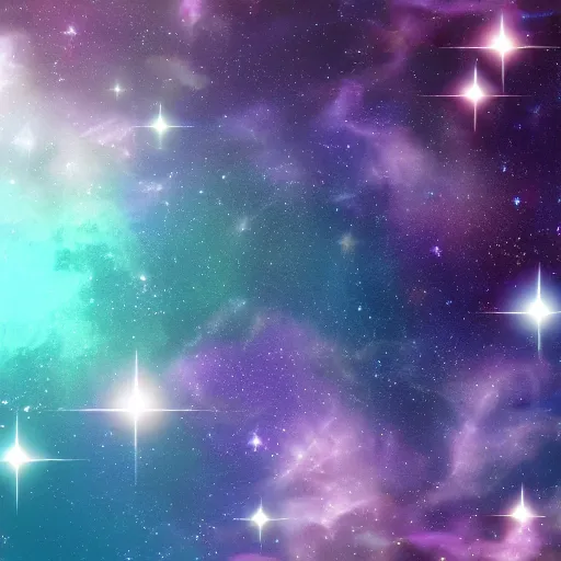 Image similar to anime style hd wallpaper of outer space horizon, glittering stars scattered about, lilac colors