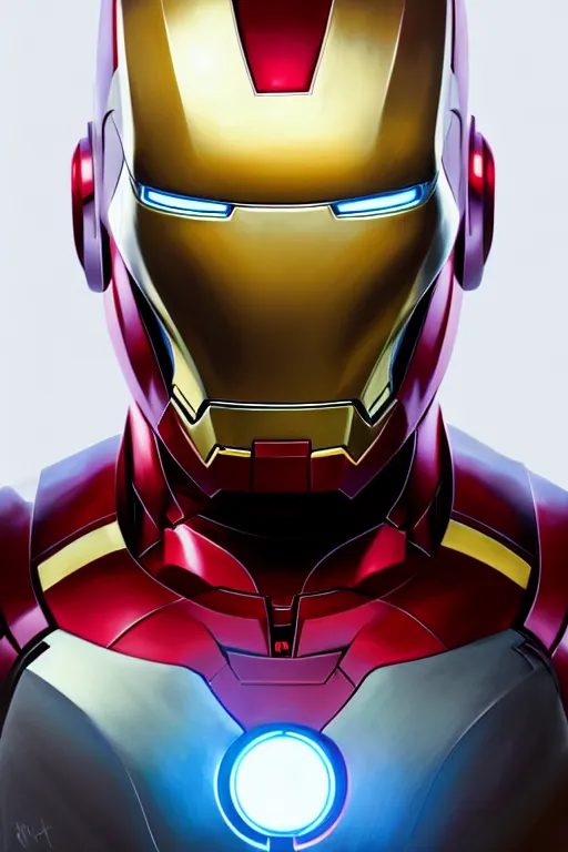 Image similar to elon musk as iron man smiling, realistic portrait, symmetrical, highly detailed, digital painting, artstation, concept art, smooth, sharp focus, illustration, cinematic lighting, art by artgerm and greg rutkowski and alphonse mucha