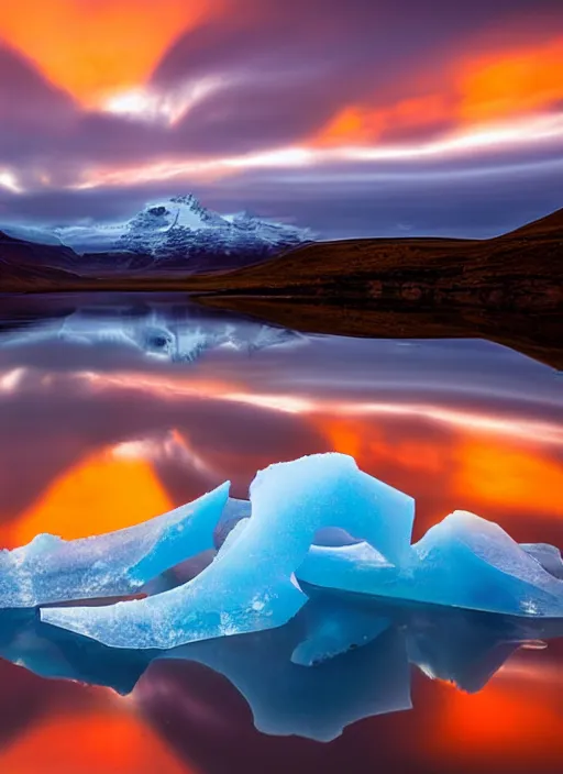 Image similar to landscape photography by marc adamus glacial lake jokulsarlon sunset lake