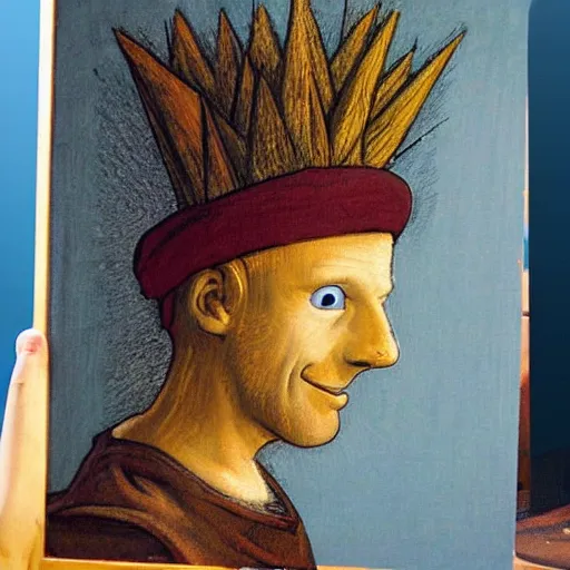 Image similar to Bart Simpson painted by Leonardo da Vinci