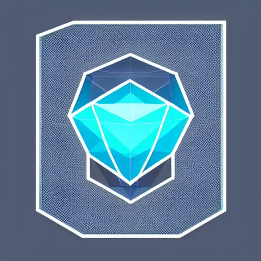 Prompt: cyan rhombus crystal character in the style of Y2K vector graphics, sharp, clean, 4K 8K HD