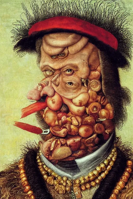 Image similar to portrait of Trump by Giuseppe Arcimboldo