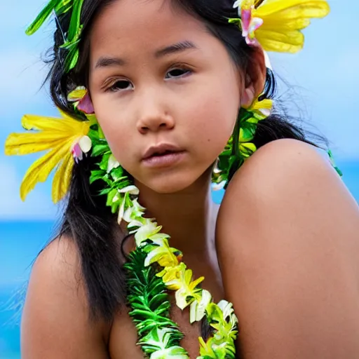 Prompt: hawaiian girl