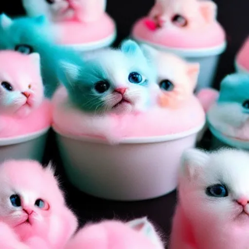 Prompt: cute cotton candy made out of kittens
