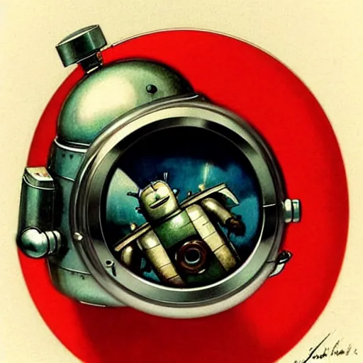 Prompt: designs ( ( ( ( ( 1 9 5 0 s retro future robot android time porthole portal window. muted colors. ) ) ) ) ) by jean baptiste monge!!!!!!!!!!!!!!!!!!!!!!!!! chrome red