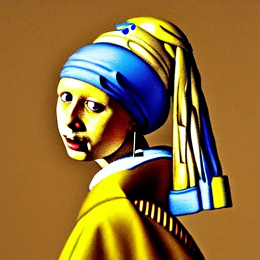 Image similar to portrait of cookie monster as girl with pearl earring