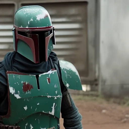 Image similar to Film still of Boba Fett, from The Walking Dead (2010 TV Show)