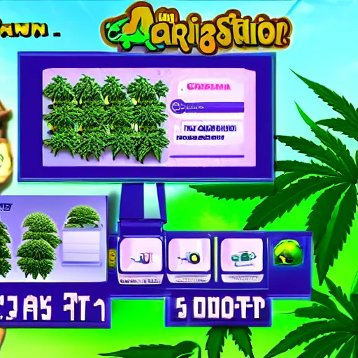 Image similar to screenshot of a pkaystation game where you have to grow marijuana in California