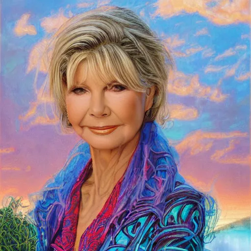 Prompt: Olivia Newton-John, by Mark Brooks, Donato Giancola, Victor Nizovtsev, Scarlett Hooft Graafland, Chris Moore