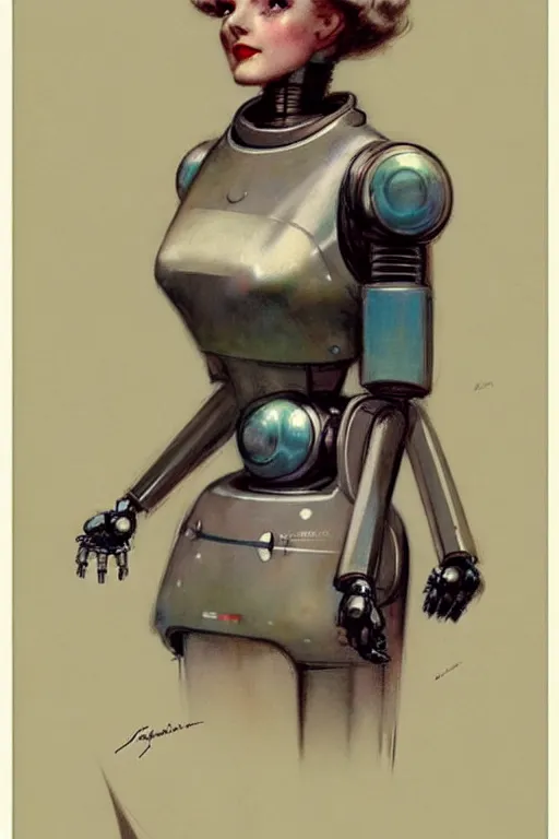 Image similar to ( ( ( ( ( 1 9 5 0 s retro future robot android actress. muted colors. ) ) ) ) ) by jean - baptiste monge!!!!!!!!!!!!!!!!!!!!!!!!!!!!!!