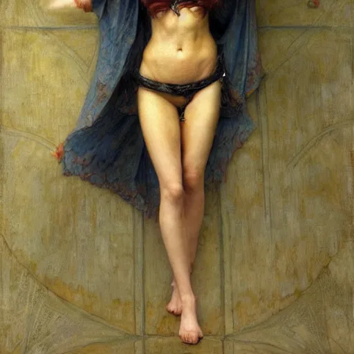 Image similar to a masterpiece full body portrait a beautiful Beatrice in Dante\'s inferno, by Edgar Maxence and Ross Tran and Michael Whelan
