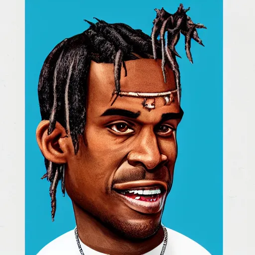 Image similar to Travis Scott made by Butch Hartman, trending on ArtStation,