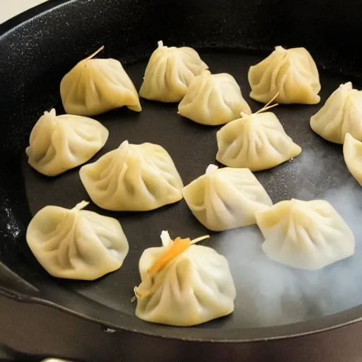 Prompt: cooking dumpling over the clouds