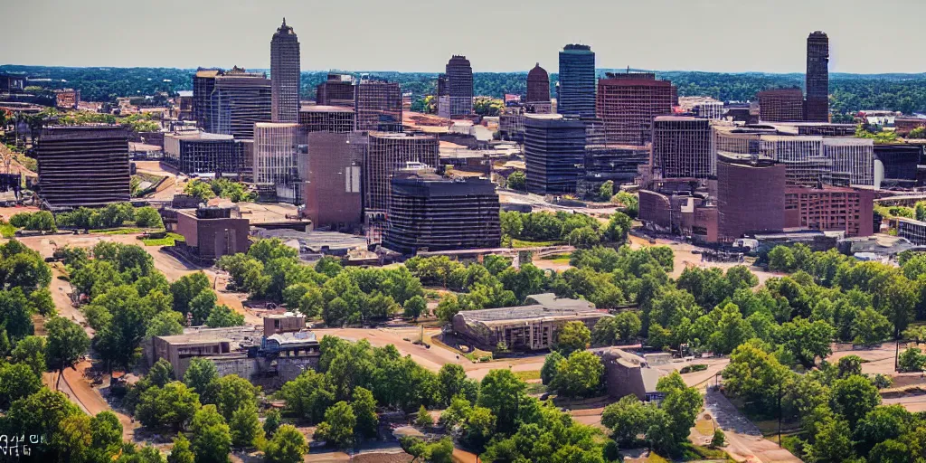 Image similar to little rock arkansas, city skyline, landscape, ultra detailed