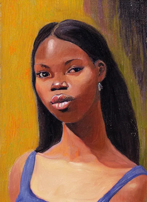 Prompt: a portrait of a pretty young lady by chris uminga