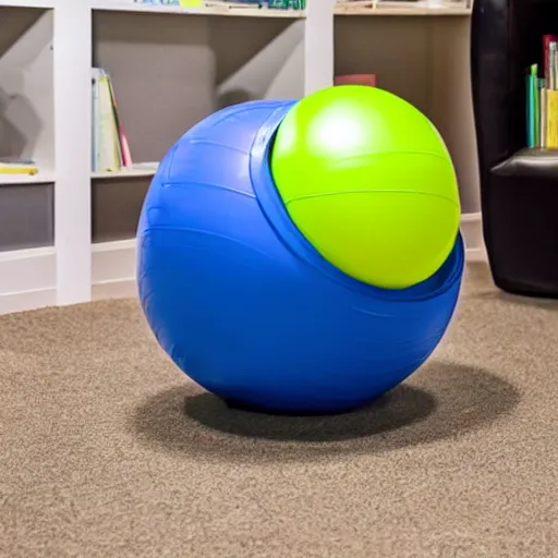 Prompt: a Exercise Ball inside a Room