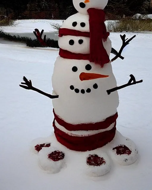 Image similar to snowman made of meat!!!!!!!!!!!!!!!!!!!!!!!!!!!!!