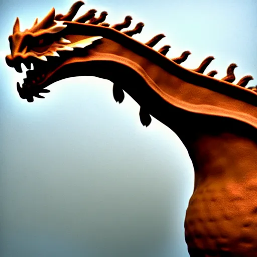 Image similar to a dragon made out of clay, hyperrealistic, national geographic photo