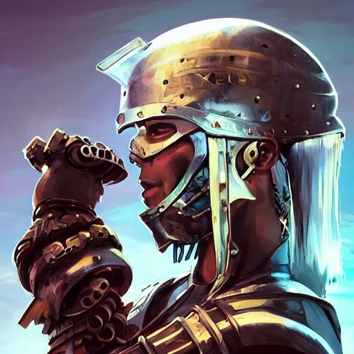 Image similar to cyberpunk viking helmet mask warrior goddess robot ninja fantasy, art gta 5 cover, official fanart behance hd artstation by jesper ejsing, by rhads, makoto shinkai and lois van baarle, ilya kuvshinov, ossdraws