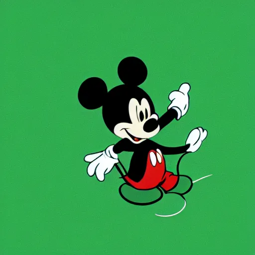 Image similar to silhouette of mickey mouse on a green background, 8 k