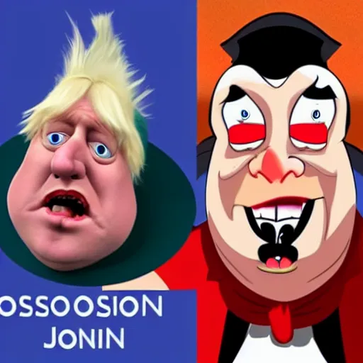 Prompt: Boris Johnson as a disney villain