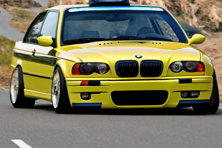 Image similar to minion driving an e36 bmw