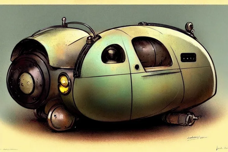 Image similar to ( ( ( ( ( 1 9 5 0 s retro future android robot fat robot mouse wagon. muted colors., ) ) ) ) ) by jean - baptiste monge,!!!!!!!!!!!!!!!!!!!!!!!!!