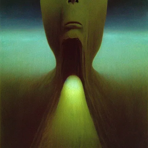 Image similar to god by Zdzisław Beksiński, oil on canvas