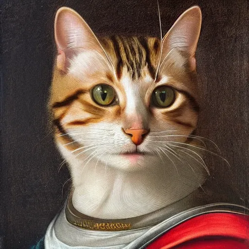 Prompt: A cat with the face of Elon Musk, renaissance portrait