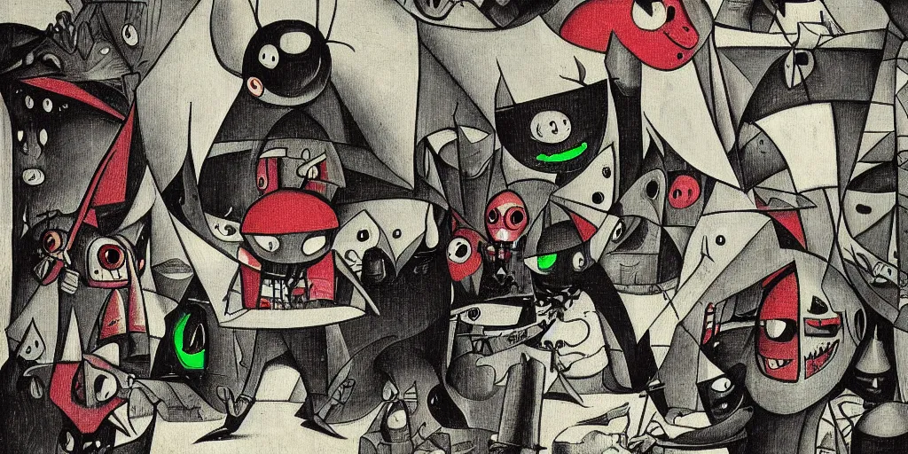 Prompt: “Invader Zim by Hieronymous Bosch, trending on artstation, 8k, highly detailed”