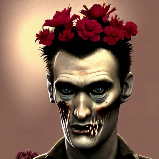 Prompt: skinny morrissey as a zombie with flowers, 7 days to die zombie, fine art, award winning, intricate, elegant, sharp focus, cinematic lighting, rimlight, digital painting, 8 k concept art, art by z. w. gu, art by brom, art by michael hussar, 8 k