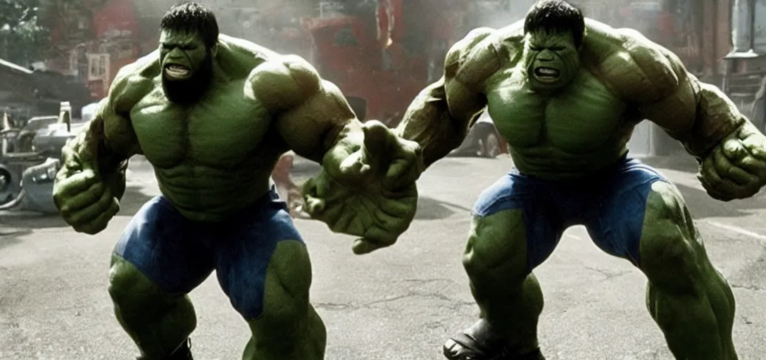 Image similar to still of mr. t as the hulk in marvel avengers