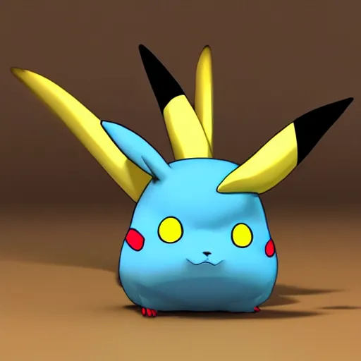 Prompt: a pikachu by studio ghibli, 3 d render, realistic