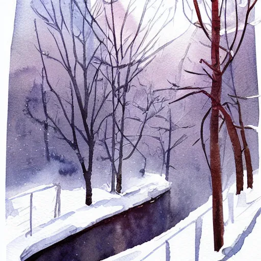 Image similar to winter watercolor illustration style