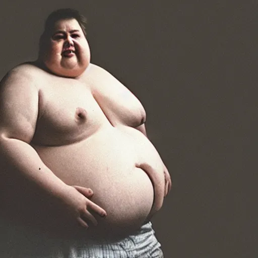 Image similar to a photo of a obese monster