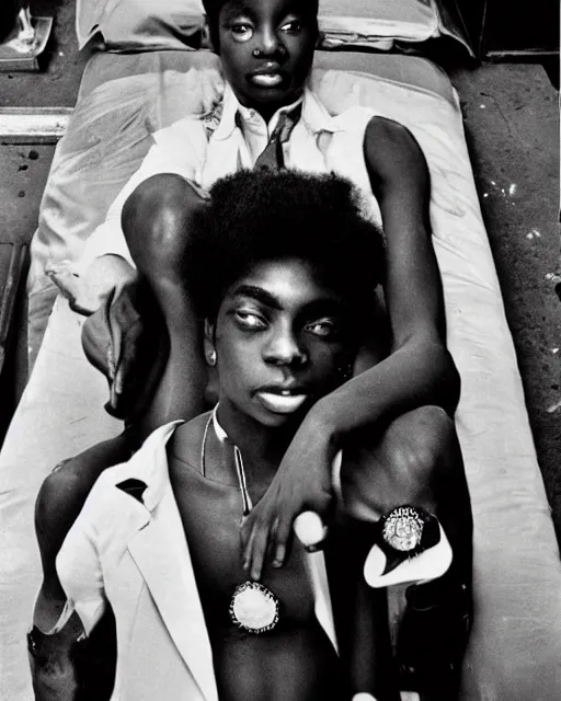 Prompt: The Glorious Young Eccentrics of Harlem, c1976, photography by Annie Liebowitz