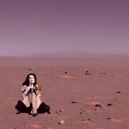 Image similar to Lana Del Rey instagram selfie on Mars, photorealistic, 4k, 8k