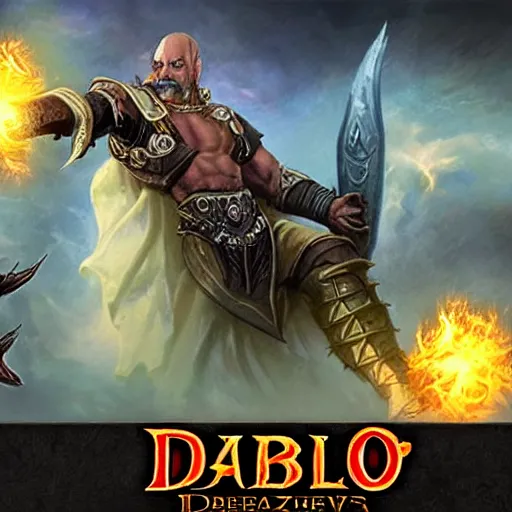 Image similar to diablo fighting 4 wizards