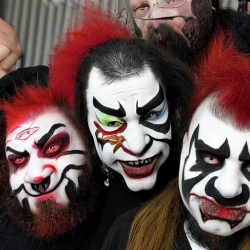 Image similar to dwarf Juggalo cult