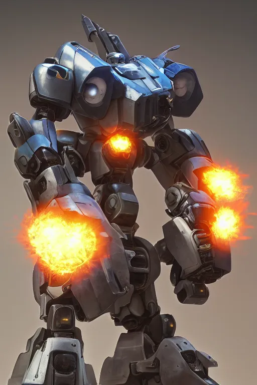 Image similar to mechwarrior 5 : mercenaries mech megaman transformer robot boss tank engine game octane render, 4 k, hd 2 0 2 2 3 d cgi rtx hdr style chrome reflexion glow fanart, global illumination ray tracing hdr fanart arstation by ian pesty by jesper ejsing pixar and disney unreal zbrush central hardmesh