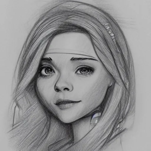 Image similar to milt kahl pencil sketch of chloe grace moretz as snow white