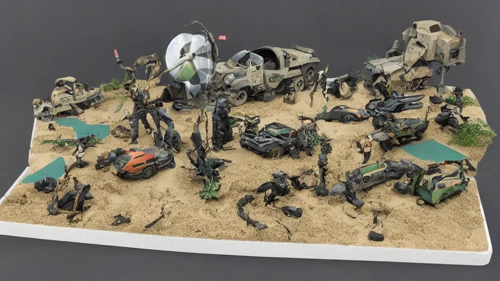 Prompt: rough sandpaper active charger diorama