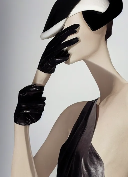 Image similar to paul pouiret art deco slanted hat tight silhouette gloves fashion chanel john lanvin vogue