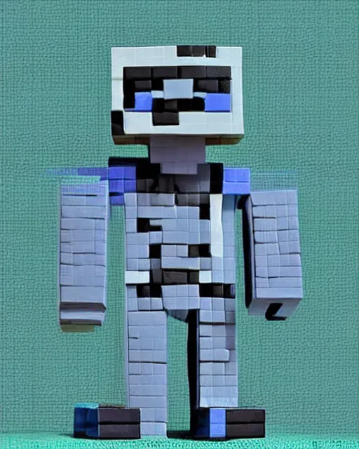 Prompt: alien species of tiny blue humanoids made of blocks, living pixel aliens, minecraft creature, miniscule, small, tiny, noble, elegant, mysterious