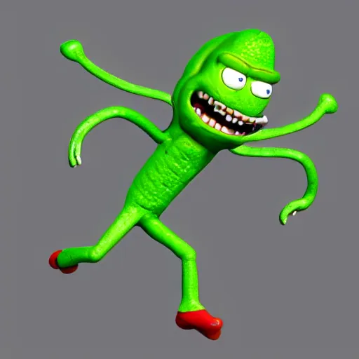 Image similar to pickle rick 3 d render