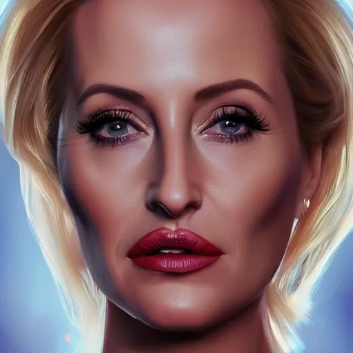 Image similar to lindsey pelas as gillian anderson the president of united states digital painting artstation concept art sharp focus illustration art by artgerm h 7 0 4