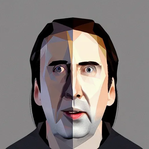 Image similar to “nic cage as a character in a ps1 game, low poly”