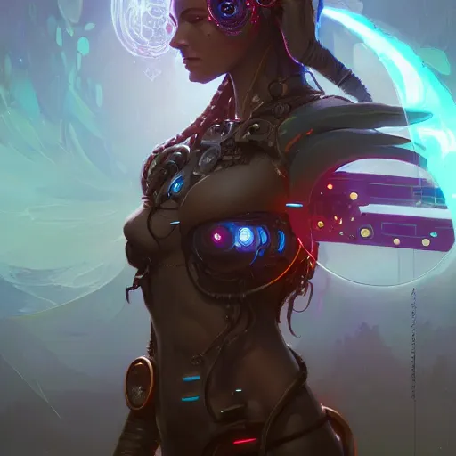 Image similar to a portrait of a beautiful cybernetic gypsy, cyberpunk concept art by pete mohrbacher and wlop and artgerm and josan gonzales, digital art, highly detailed, intricate, sci-fi, sharp focus, Trending on Artstation HQ, deviantart, unreal engine 5, 4K UHD image