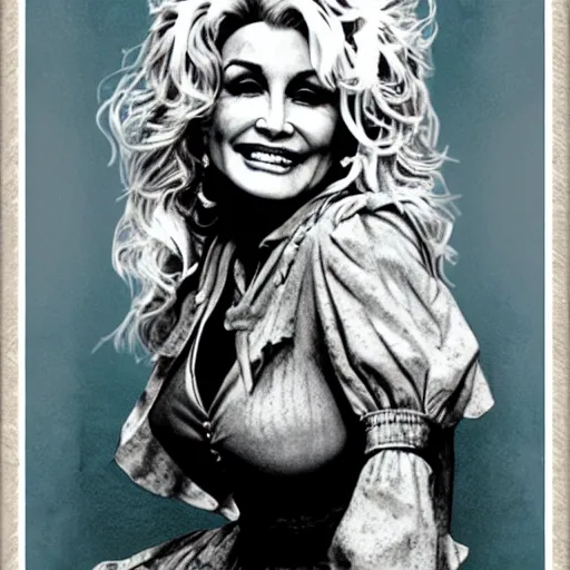 Prompt: young Dolly Parton portrait, posterized